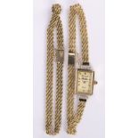 Lady's Gerrard Phillipe diamond, 14k yellow gold wristwatch with matching bracelet Dial: rectangular