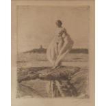 Anders Zorn (Swedish, 1860-1920), "The Swan," 1915, etching, pencil signed lower right, gallery