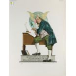 Norman Rockwell (American, 1894-1978), "Benjamin Franklin," 1976, lithograph in colors, pencil