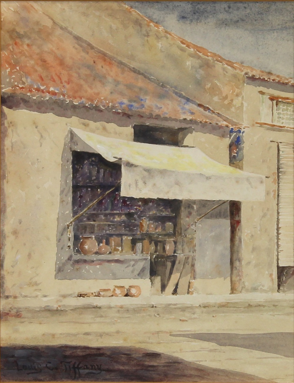 Louis Comfort Tiffany (American, 1848-1933), Orientalist Street Vendor Storefront, watercolor,
