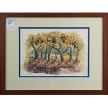 (lot of 2) John A. Dominique (American, 1893-1994), Ojai Hills and Autumn Trees, watercolors, each