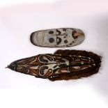 (lot of 2) Papua New Guinea style masks, consisting of a polychrome and decorated mask, with shell