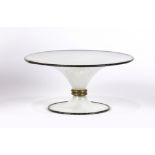 Barovier and Toso Primavera series footed compote circa 1980, having a white opaque glass body