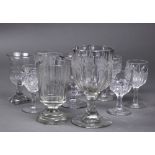 (lot of 13) Early stemware group, late 18th/19th century, consisting of cordial and wine