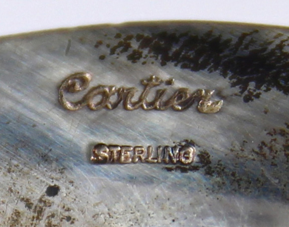 (lot of 2) Cartier silver utensil group, consisting of a sterling and wood handle pusher, 7"l; - Image 4 of 5