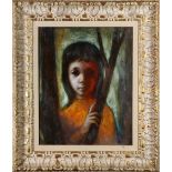 Wade Reynolds (American, 1929-2011), Girl in the Forest, oil on canvas, signed lower right,