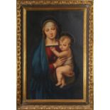 European School (20th century), Madonna and Child, oil on canvas, unsigned, overall (with frame):