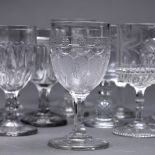 (lot of 13) Early Continental stemware group, late 18th/19th century, consisting of cordial and wine