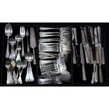 (lot of 89) Gorham sterling silver flatware, executed in the "Fairfax" pattern, the handle with a