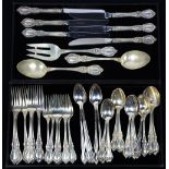 (lot of 44) Towle sterling flatware service, executed in the "Charlemagne" pattern, consisting of (