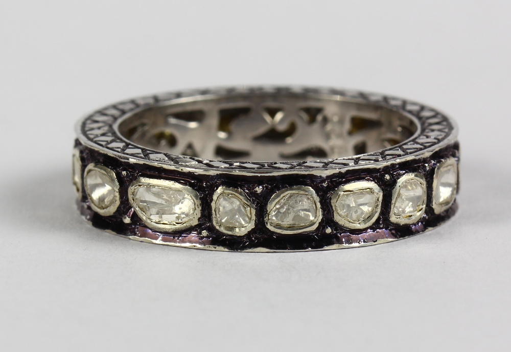 Diamond and sterling silver eternity band Featuring (17) diamond slices, weighing a total of - Image 2 of 3