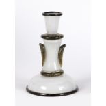 Barovier and Toso Primavera series candlestick circa 1980, having a white opaque glass body with