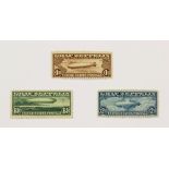 (lot of 3) U.S. 1930 Graf Zeppelin SFT, consisting of 65 cent green Graf Zeppelin issue, a $1.30