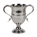 George III sterling silver two-handled loving cup, London 1798, having an ovoid form, the body