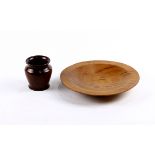 (lot of 2) California and Hawaiian turned wood vessel group, consisting of a exotic wood bowl