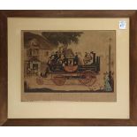 (lot of 2) "The Enterprise Steam Omnibus" and "The New Steam Carriage, 1826, lithographs in