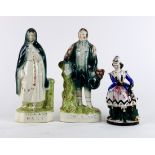 (lot of 3) English Staffordshire figural group, consisting of "Highland Mary", "Rob Burns", and a