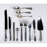 (lot of 12) Assembled group of silver and silver plate flatware, consisting of (2) Porter