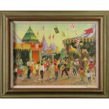 Marian Gabriel (American, 20th century), Oakland Carnival, oil on canvas, signed lower left,