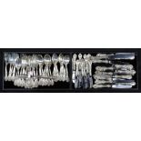 (lot of 74) Reed and Barton sterling silver flatware service, executed in the "Francis I" pattern,