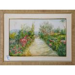 Path through the Wild Flowers, 1995, watercolor, signed "Casas" and dated lower right, overall (with