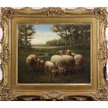 George Arthur Hays (American, 1854-1945), "Sheep," 1901, oil on canvas, signed lower right,