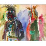 Donald Putman (American, 1926-2007) Ceremonial Dress, watercolor on paper, signed lower right,