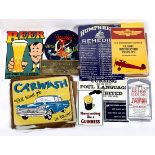 (lot of 20+) Tin Advertising sign group, consisting of examples for beer, car washes, California Cap