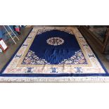 Chinese medallion sculpted floral rug, 10' x 14'1"