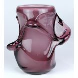 Flavio Poli for Seguso Verti d'Arte "Freeform" series vase, circa 1937, executed in aubergine