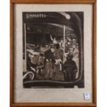 Gladys Nilsson (American, b.1940), "Halsted Bus," etching with aquatint, signed lower right,