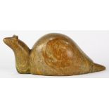 Mid-Century Bufano style carved stone figural sculpture, in the form of a snail, 6"h