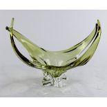 Canadian "Chalet" bowl, 20th Century, the abstract citrine glass vessel with splayed sineous arms