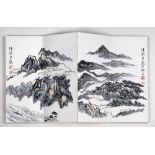 Manner of Lu Yanshao, Landscape, ink and color on paper, of eight double-pages, each bearing