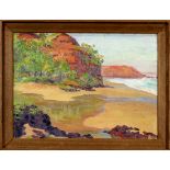 Attributed David Howard Hitchcock (American, 1861-1943), Hawaiian Beach Scene, oil on canvas