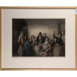 After Johann Peter Hasenclever (German, 1810–1853), Weinprobe, lithograph in colors, lithography