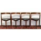 (lot of 4) Hans Olsen for Frem Rojle Danish Modern dining chairs, each of trapezoidal form and