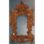 Antique Italian grotto style carved wood frame, late 18th / early 19th century, depicting putti