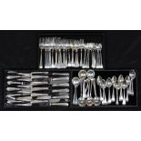 (lot of 94) Tuttle sterling silver flatware service, executed in the "Hannah Hull" pattern,