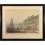 "View of Somerset House: From the Strand," etching with aquatint, printed by J. Bluck, published