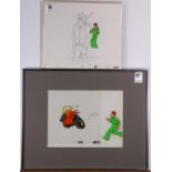 (lot of 2) Hanna Barbera Studios, one framed and multiple unframed original animation cels and