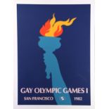 Geoffrey Graham (American, 1911-1986), "Gay Olympic Games I," 1982, serigraph, pencil signed lower