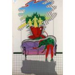 (lot of 3) Michael Peters (American, 20th century), The Purple Couch, 1970, lithograph in colors,