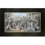 Emanuel Oberhauser (Austrian, 1854-1919), Crowning of the Victor, lithograph in colors, signed in