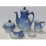 (lot of 5) Royal Copenhagen/Bing and Grondahl porcelain group, executed in the "Seagull" pattern,