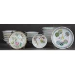 (lot of 19) Chinese enameled porcelain saucers of various patterns: five with birds amid tree