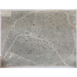 Map of Paris, published by Blondel La Rougery, 1940, engraved map, overall (on linen backing): 59"