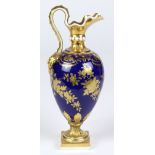 (Lot of 2) English porcelain group, consisting of a Royal Crown Derby shouldered vase having gilt