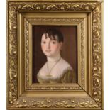 European School (18th century), Portrait of a Lady, oil on metal plate, unsigned, overall (with