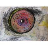 Thai Bui (Vietnamese, 20th century), The Eye, 1989, oil on paper, signed and dated lower right,